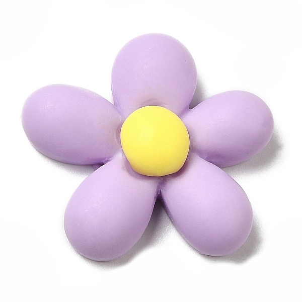 

PandaHall Opaque Resin Cabochons, Frosted, Flower, Lilac, 23.5x23.5x7mm Resin Flower Purple