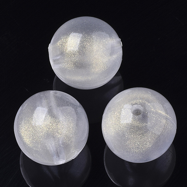 

PandaHall Transparent Acrylic Beads, Glitter Beads, Round, Clear, 20mm, Hole: 3mm, about 110pcs/500g Acrylic Round Clear
