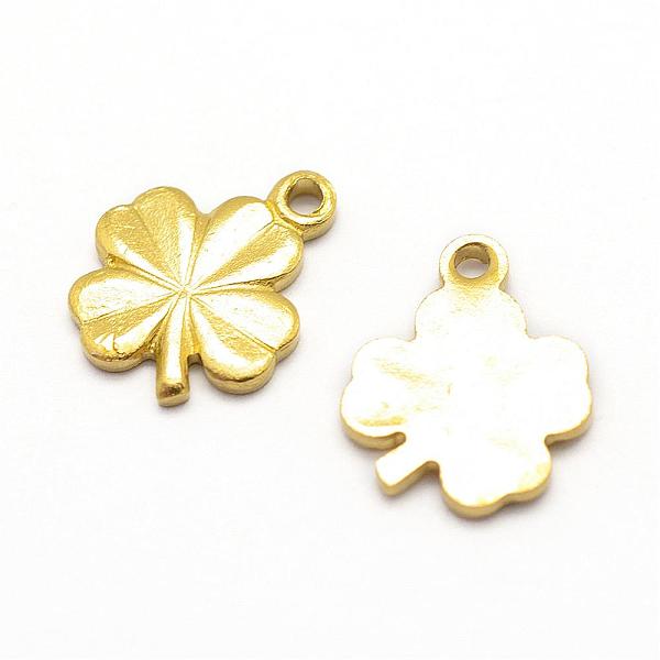 

PandaHall Brass Pendants, Nickel Free, Clover Charms, Raw(Unplated), 11x9x1mm, Hole: 1mm Brass Clover