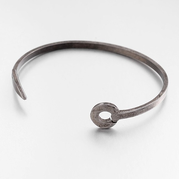 

PandaHall 304L Stainless Steel Cuff Bangles, Gunmetal, 50x66mm, 3~12mm 304 Stainless Steel