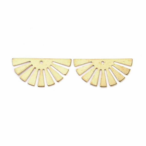 

PandaHall Brass Pendants, Fan Charm, Raw(Unplated), 12x24x0.5mm, Hole: 1.2mm Brass Fan