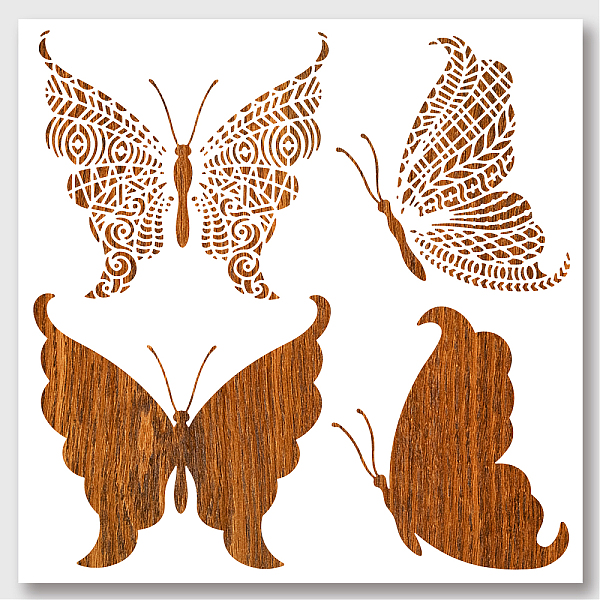 

PandaHall Butterfly Stencil, Spring Butterfly Drawing Templates Reusable Plastic Stencils DIY Art and Craft Stencils 11.8×11.8 Inch for...