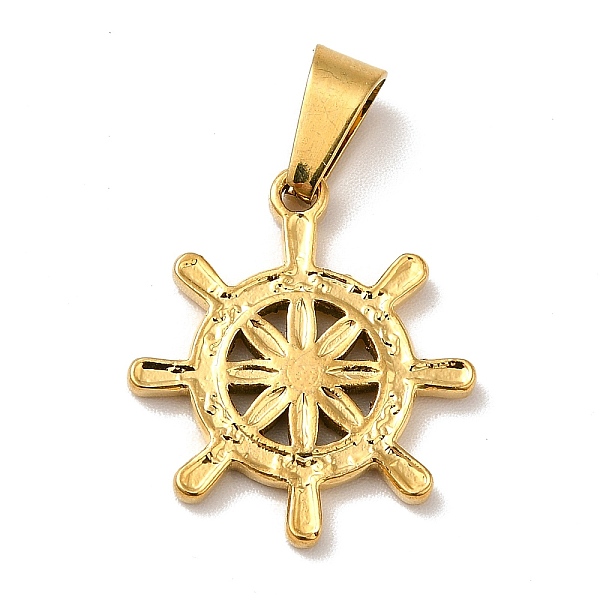 

PandaHall Vacuum Plating 201 Stainless Steel Pendants, Helm, Golden, 20x18x2mm, Hole: 6x3mm 201 Stainless Steel Anchor & Helm