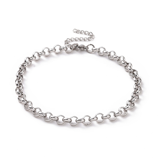 

PandaHall 304 Stainless Steel Rolo Chain Bracelet for Men Women, Stainless Steel Color, 9-3/8 inch(23.8cm), Link: 6x2mm 304 Stainless Steel