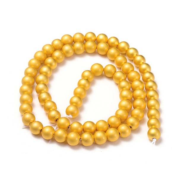 

PandaHall Electroplate Non-magnetic Synthetic Hematite Beads Strands, Round, Frosted, Golden Plated, 6~6.5mm, Hole: 1mm, about 65pcs/strand...