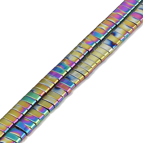 

PandaHall Electroplated Non-magnetic Synthetic Hematite Beads Strands, Rectangle, 2-Hole, Rainbow Plated, 5x2x2mm, Hole: 0.8mm, about...