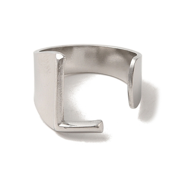 

PandaHall 201 Stainless Steel Finger Rings, Letter L, Inner Diameter: 18mm 201 Stainless Steel Letter L
