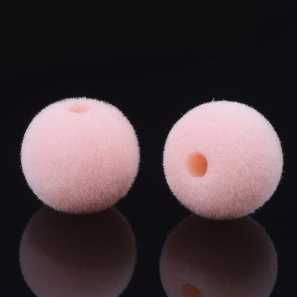 

PandaHall Flocky Acrylic Beads, Round, Mixed Color, 10x9mm, Hole: 2mm Acrylic Round Multicolor