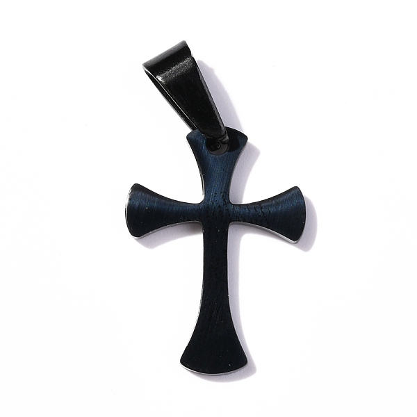 

PandaHall 304 Stainless Steel Pendants, Cross, Electrophoresis Black, 20x14x1.2mm, Hole: 3.5x7mm 304 Stainless Steel Cross