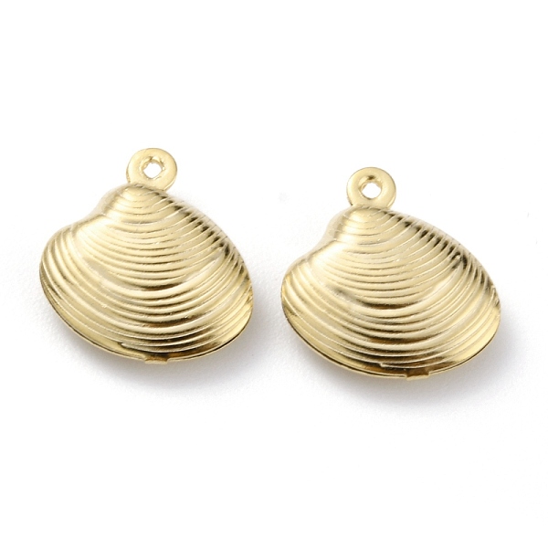 

PandaHall Brass Pendants, Shell Shape, Real 24K Gold Plated, 14x13x4mm, Hole: 1mm Brass Shell Shape
