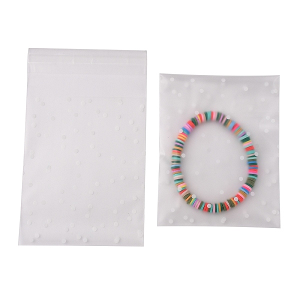 

PandaHall Polypropylene(PP) Cellophane Bags, Resealable Bags, for Bakery, Candle, Soap, Cookie Bags, Polka Dot Pattern, Clear, 13x8cm, Inner...