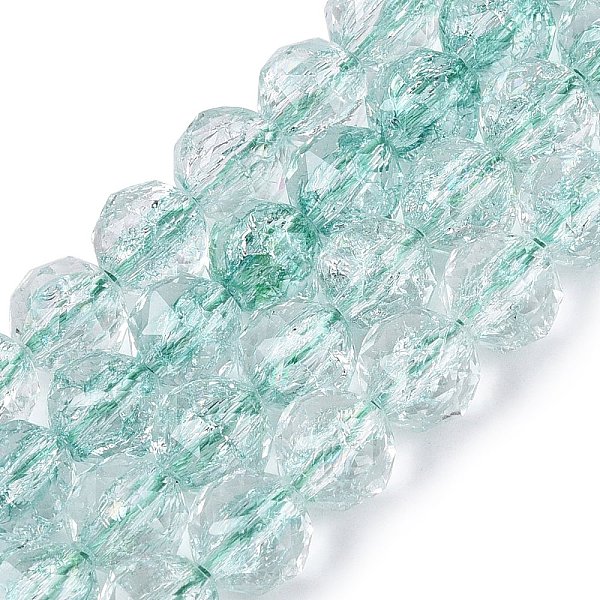 Brins de perles de verre transparentes craquelées