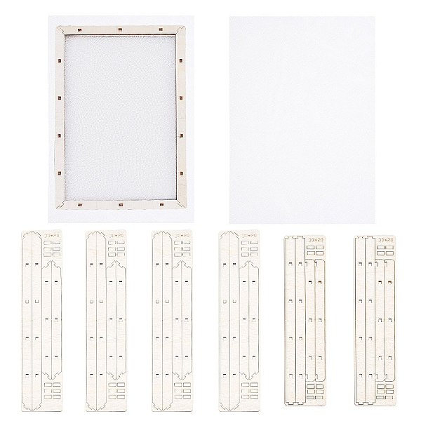 

PandaHall Basswood Assembled Paper Making Frame, with Gauze, Rectangle, PapayaWhip, 300x200mm Wood Orange