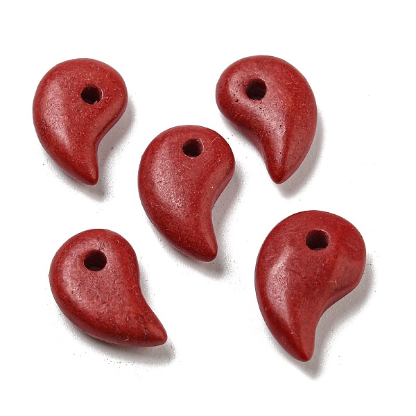 

PandaHall Dyed Synthetic Turquoise Beads, Magatama, FireBrick, 14.5~16x9.5~10x4~4.5mm, Hole: 2mm Synthetic Turquoise Others Red