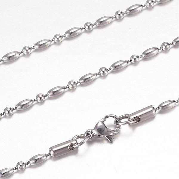 

PandaHall 304 Stainless Steel Ball Chain Necklaces, with Lobster Claw Clasps, Stainless Steel Color, 19.5 inch~20 inch(49.5~50.8cm) 304...