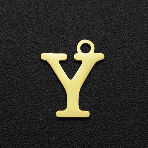 

PandaHall 201 Stainless Steel Charms, Laser Cut, Letter, Golden, Letter.Y, 12x10x1mm, Hole: 1.5mm 201 Stainless Steel Letter Y