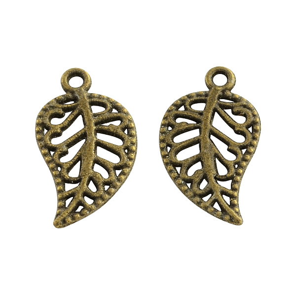 

PandaHall Tibetan Style Alloy Leaf Pendants, Cadmium Free & Nickel Free & Lead Free, Antique Bronze, 17.5x9.5x1mm, Hole: 1.5mm, about...