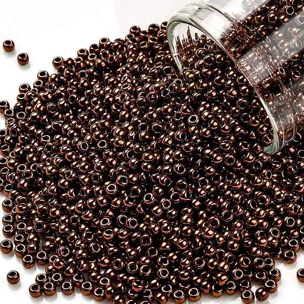 

PandaHall TOHO Round Seed Beads, Japanese Seed Beads, (224) Olymp Inside Color Bronze, 11/0, 2.2mm, Hole: 0.8mm, about 1103pcs/10g Glass..., Brown