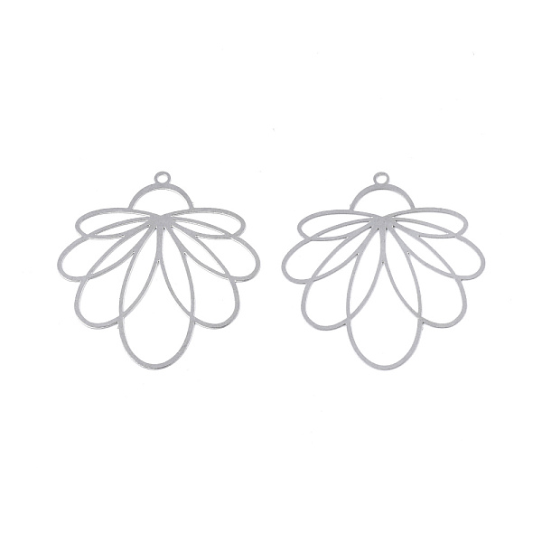 

PandaHall 201 Stainless Steel Pendants, Etched Metal Embellishments, Flower, Stainless Steel Color, 34x31x0.3mm, Hole: 1.5mm 201 Stainless...