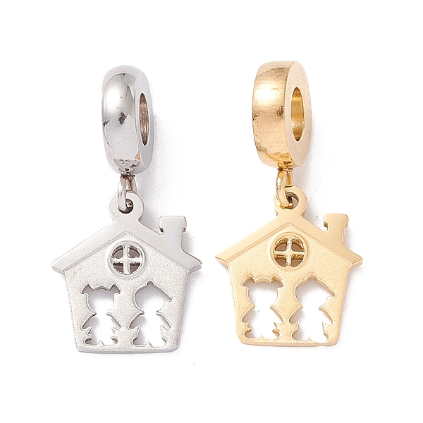 

PandaHall 304 Stainless Steel European Dangle Charms, Large Hole Pendants, House, Golden & Stainless Steel Color, 23.5mm, Hole: 4mm 304...