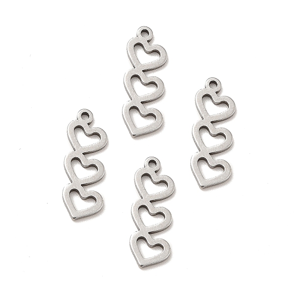 

PandaHall 201 Stainless Steel Pendants, Heart with Heart, Stainless Steel Color, 16.5x6x1mm, Hole: 1mm 201 Stainless Steel Heart