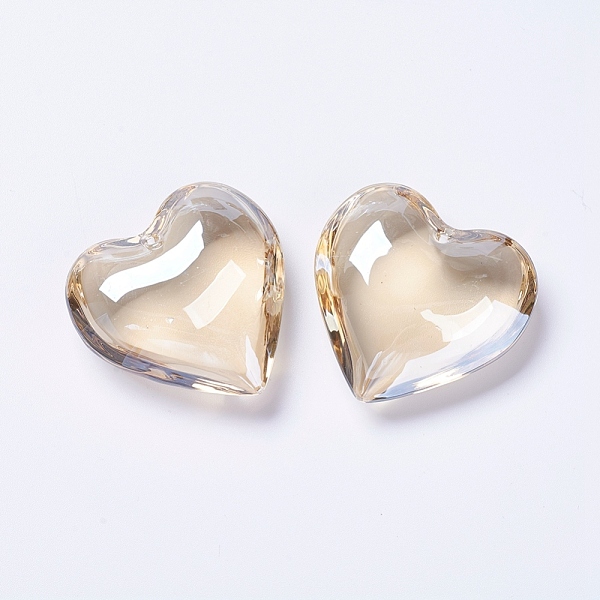 

PandaHall Glass Pendants, Heart, Bisque, 42x43.5x15mm, Hole: 2mm Glass Heart Orange