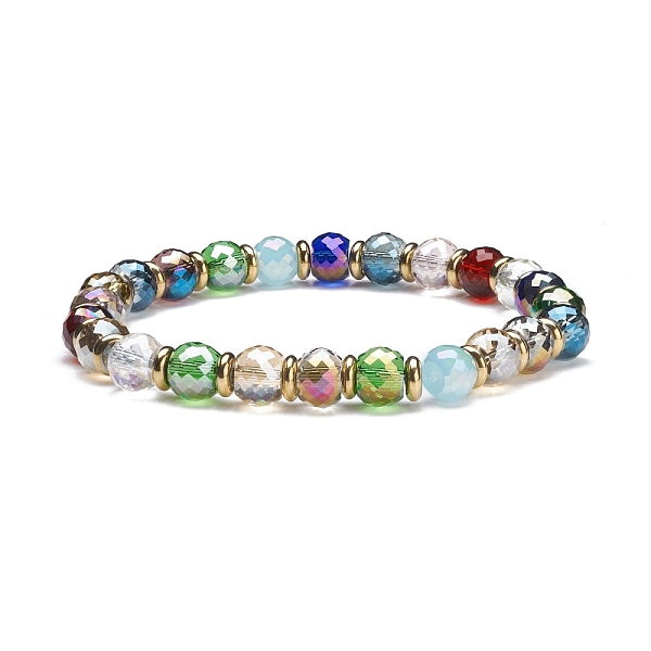

PandaHall Bling Color Glass Beads Stretch Bracelets, Non-magnetic Synthetic Hematite Beads Power Bracelet for Girl Women, Colorful, Inner...