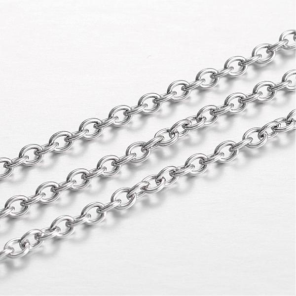 

PandaHall 304 Stainless Steel Cable Chains, for Jewelry Making, Unwelded, Oval, Stainless Steel Color, 3x2x0.6mm, about 32.8 Feet(10m)/card...
