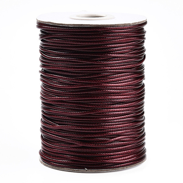 

PandaHall 85 Yards Korean Waxed Polyester Cord, Macrame Artisan String for Jewelry Making, Dark Red, 1.5mm Waxed Polyester Cord Round