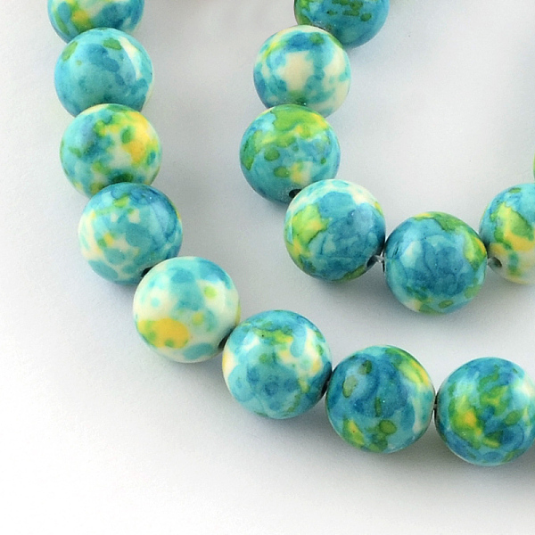 

PandaHall Dyed Natural Ocean White Jade Round Bead Strands, Dark Turquoise, 8mm, Hole: 1mm, about 48pcs/strand, 14.9 inch Ocean White Jade..., Cyan