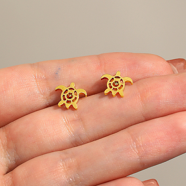 

PandaHall Stainless Steel Stud Earring, Real 18K Gold Plated, Tortoise, No Size Stainless Steel Tortoise