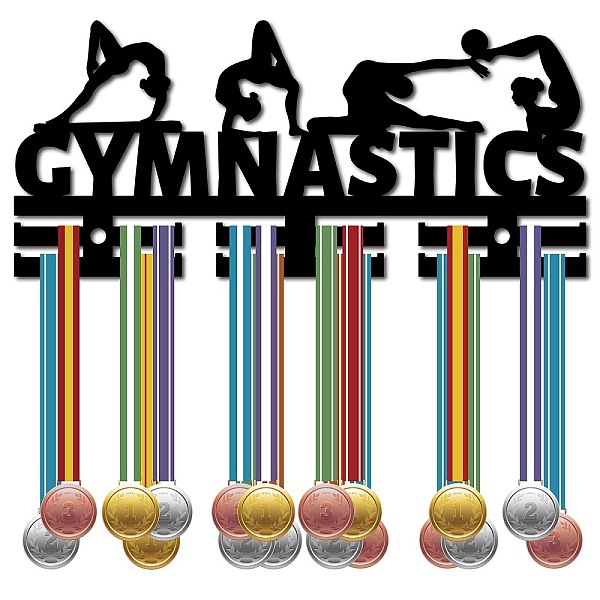 

PandaHall CREATCABIN Gymnastics Medal Holder Sport Medal Hanger Medal Rack Thickening Acrylic Display Wall Rack Mounted Over 40 Medals for..., Black