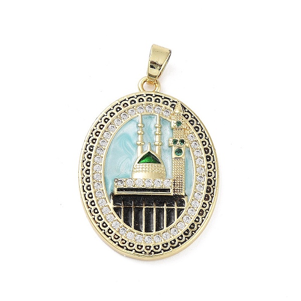 

PandaHall Rack Plating Brass Micro Pave Clear Cubic Zirconia Pendants, with Enamel, Long-Lasting Plated, Lead Free & Cadmium Free, Oval with...