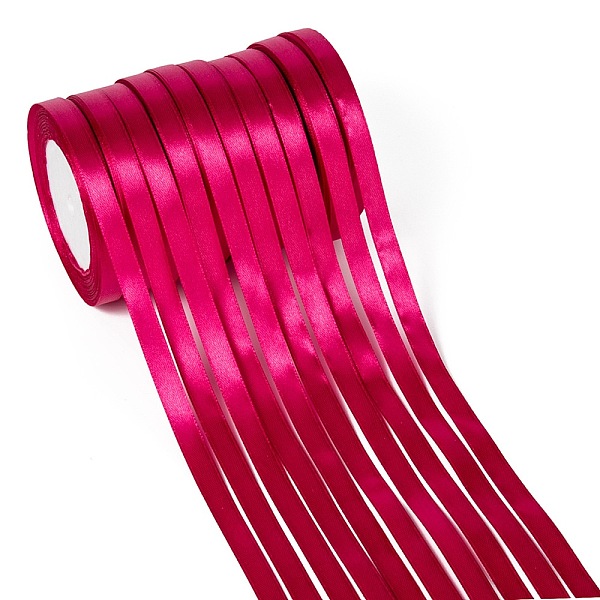 

PandaHall Single Face Satin Ribbon, Polyester Ribbon, Hot Pink, 3/8 inch(10mm), about 25yards/roll(22.86m/roll), 10rolls/group...
