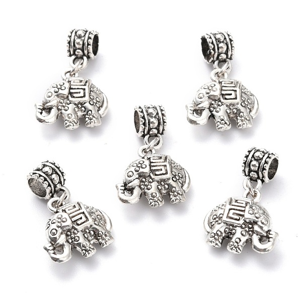 

PandaHall Tibetan Style Alloy European Dangle Charms, Large Hole Pendants, Cadmium Free & Lead Free, Elephant, Antique Silver, 27mm, Hole...
