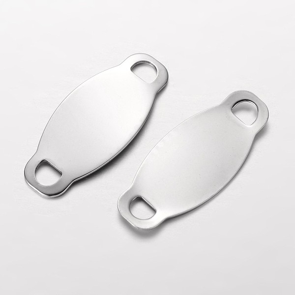 

PandaHall 304 Stainless Steel Links connectors, Oval, Stainless Steel Color, 41.5x18x1mm, Hole: 5.5x5.5mm 304 Stainless Steel Oval