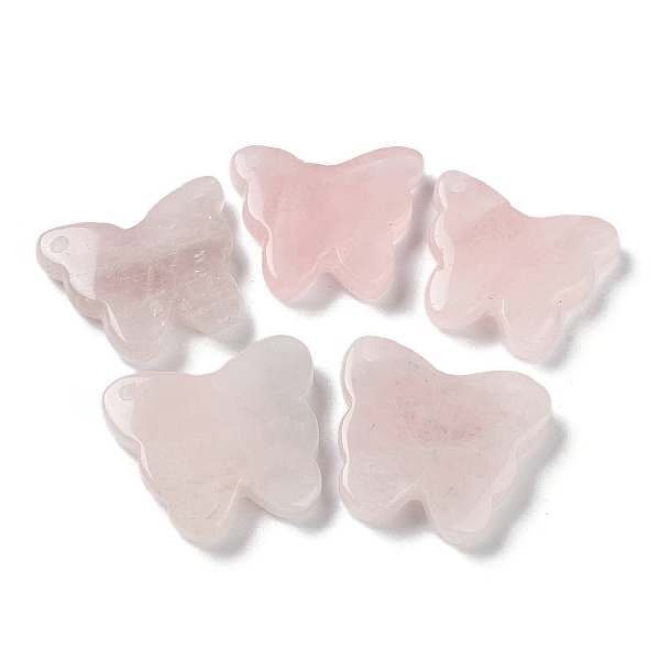 

PandaHall Natural Rose Quartz Pendants, Butterfly Charms, 27.5~30x32~34x8mm, Hole: 2mm Rose Quartz Butterfly