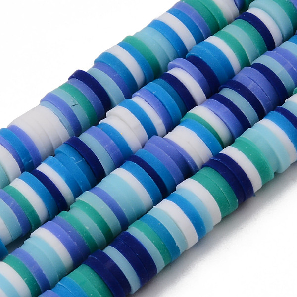 

PandaHall Handmade Polymer Clay Beads Strands, for DIY Jewelry Crafts Supplies, Heishi Beads, Disc/Flat Round, Light Sea Green, 6x0.5~1mm...