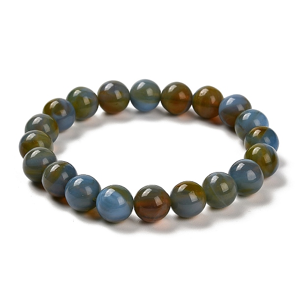 

PandaHall Handmade Lampwork Stretch Bracelets, Round Beaded Bracelets for Women, Dark Slate Gray, Inner Diameter: 2-1/4 inch(5.6cm), Beads...