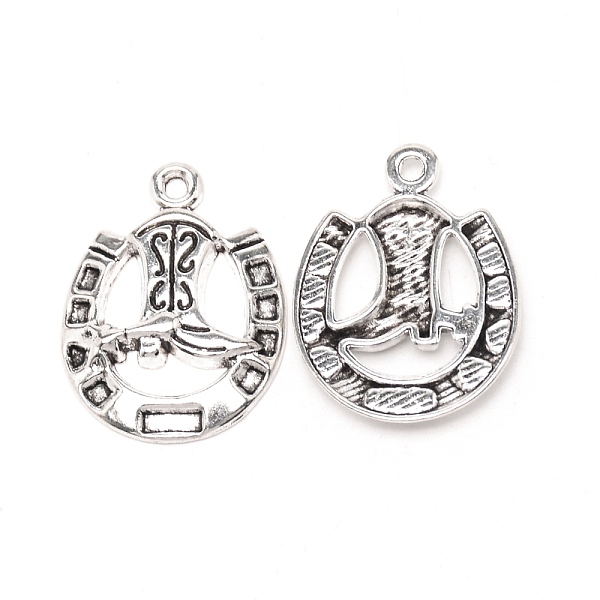 

PandaHall Tibetan Style Alloy Pendants, Boots, Antique Silver, 24.5x19x3mm, Hole: 1.6mm Alloy Others