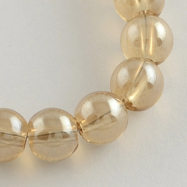 PandaHall Electroplate Transparent Glass Round Bead Strands, Full Rainbow Plated, Navajo White, 8mm, Hole: 1.5mm, about 84pcs/strand, 26.38...