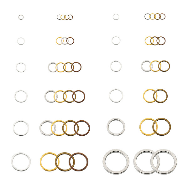 

PandaHall Craftdady Brass Linking Rings, Round Ring, Mixed Color, 192pcs/box Brass Ring