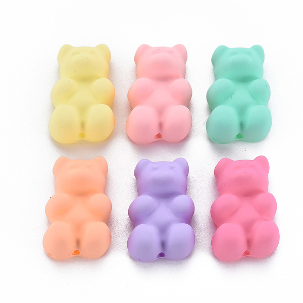 

PandaHall Opaque Spray Painted Acrylic Beads, Bear, Mixed Color, 20x13x9mm, Hole: 1.8mm Acrylic Bear Multicolor