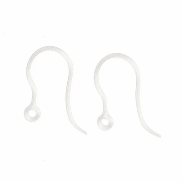 

PandaHall Transparent Resin Earring Hooks, with Horizontal Loops, Clear, 17x12x1mm, Hole: 1.2mm, 21 Gauge, Pin: 0.7mm Resin Clear