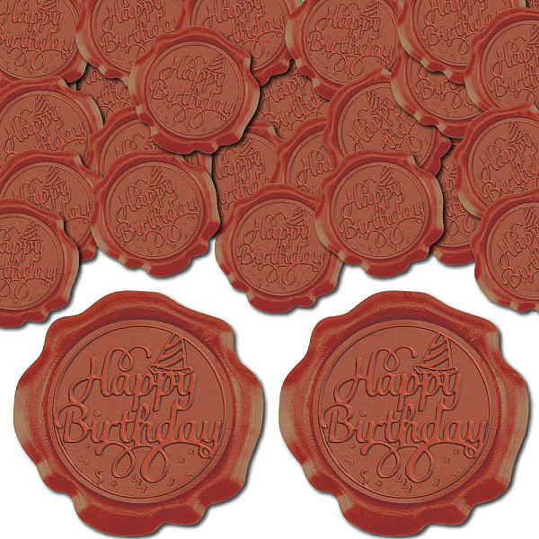 

PandaHall CRASPIRE 100pcs Happy Birthday Wax Seal Stickers Red Decoration Stickers Vintage Adhesive Envelope Sealing Stickers for Invitation...