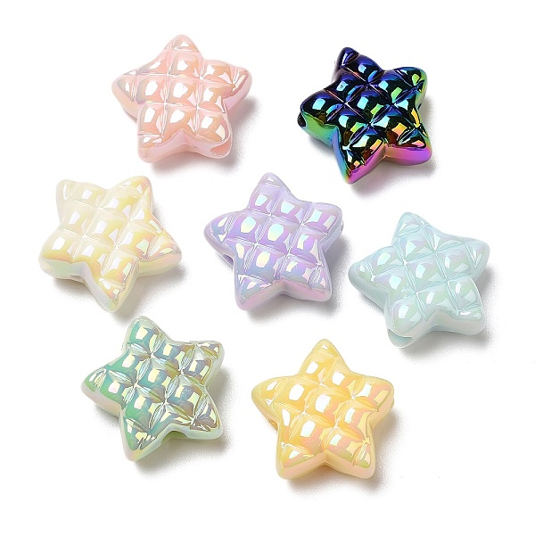 

PandaHall Opaque Acrylic Beads, AB Color Plated, Star, Mixed Color, 19.5x19.5x9mm, Hole: 3.5mm Acrylic Star Multicolor
