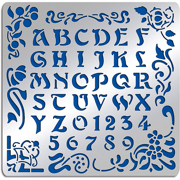

PandaHall BENECREAT Matte Artistic Metal Letters Stencils, A to Z Alphabet & Number & Flower Vine Stencil Template for Painting, Wood...