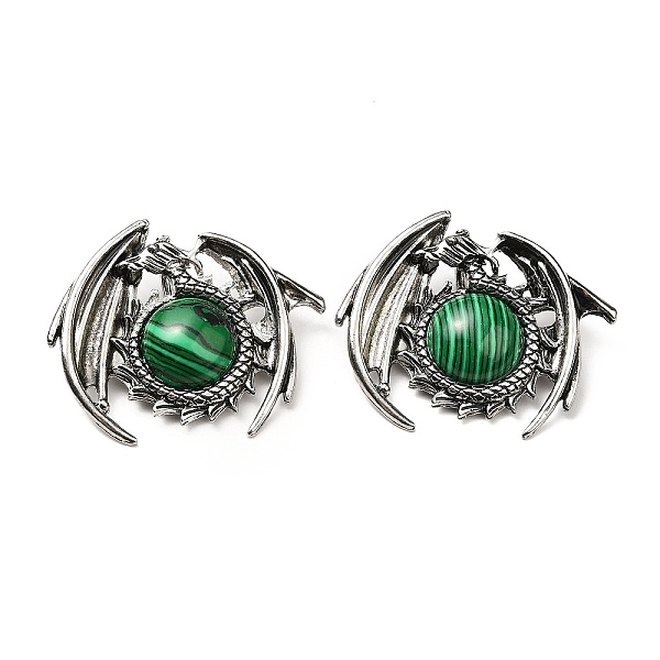 

PandaHall Synthetic Malachite Pendants, Dragon Charms, with Rack Plating Antique Silver Tone Alloy Findings, Cadmium Free & Lead Free...