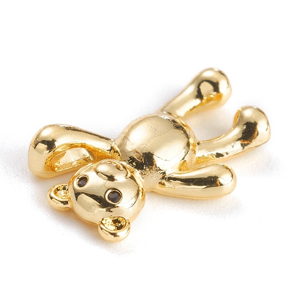 

PandaHall Brass Micro Pave Black Cubic Zirconia Pendants, Long-Lasting Plated, Bear, Real 18K Gold Plated, 22x13.6x5mm, Hole: 4x2mm...