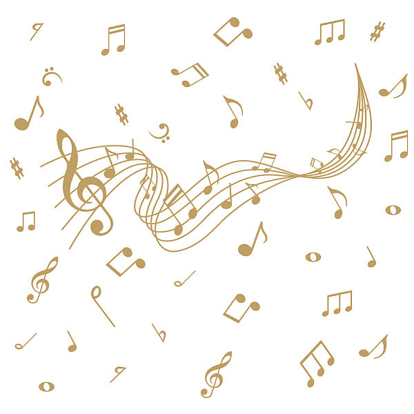 

PandaHall SUPERDANT Golden Music Wall Sticker Music Stave Wall Decal Phonetic Symbol Decals Large Size Vinyl Wall Art for Classroom Music...
